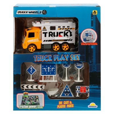Комплект за игра с количка, Maxx Wheels, Work Truck, Жълта