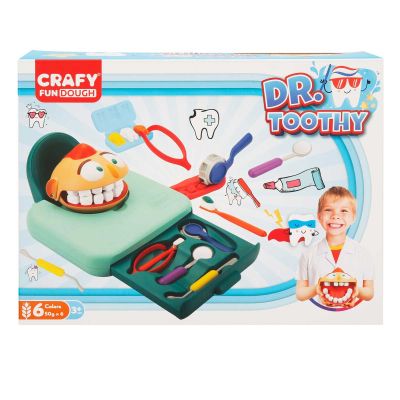 S00003455_001w 8680863034552 Комплект за игра с пластилин, Crafy, Зъболекар, 15 части