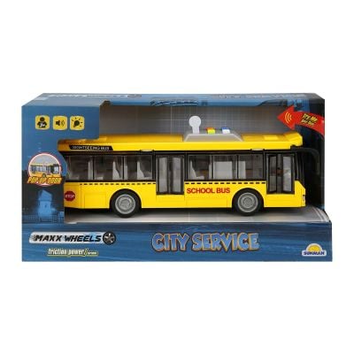 S00003537_002w 8680863035375 Автобус със светлини и звуци, City Service, Maxx Wheels, 1:16, Жълт