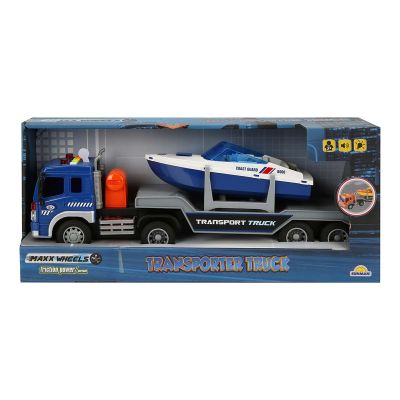 S00003541_001w 8680863035412 Товарен камион със светлини и звуци, Лодка, Maxx Wheels, 1:16, Син