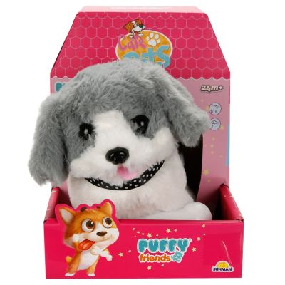 Интерактивна плюшена играчка, Puffy Friends, Сиво Кученце