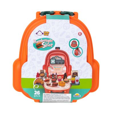 Комплект за игра в чантичка, Little Chef, Hamburger Shop, 26 части