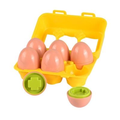 Бебешка играчка, Minibo, Яйца с геометрични фигури, 12 части