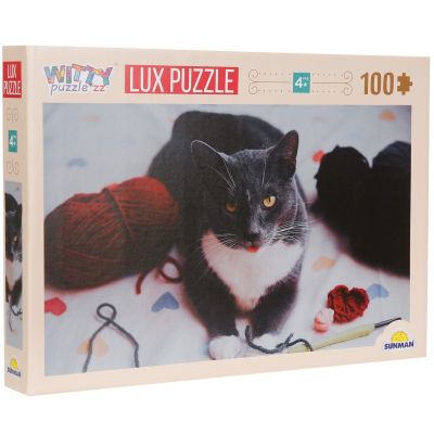 Пъзел Luxury, Witty Puzzlezz, Сива котка, 100 части