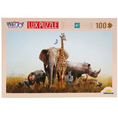 S00005193_001w 8680863051931 Пъзел Luxury, Witty Puzzlezz, Сафари животни, 100 части