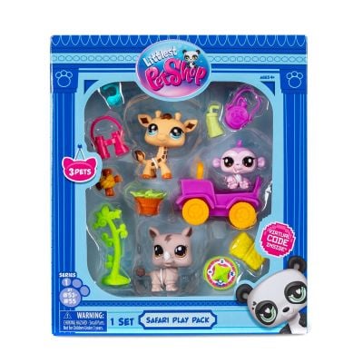 Комплект за игра с 3 животни, Littlest Pet Shop, Сафари
