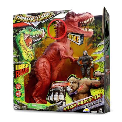 S00037087_ROSU 048242370918 Подвижна фигура, динозавър с фигура, Lanard Toys, Jurassic Clash, червен