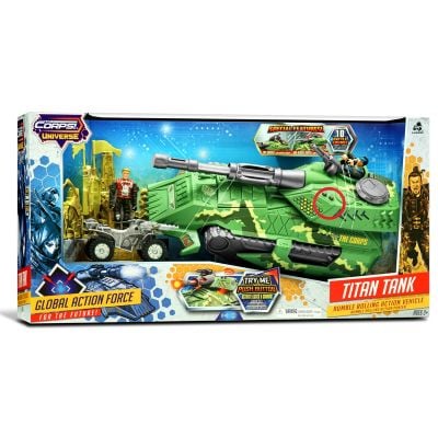 Комплект за игра с боен танк и 2 фигурки, Lanard Toys, The Corps Universe