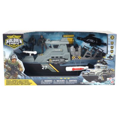Комплект военен кораб с 2 фигурки на войници, Soldier Force