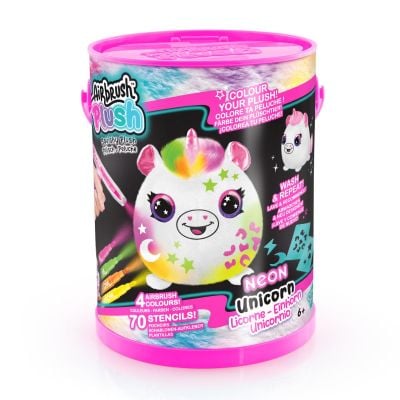 Плюшена играчка за оцветяване, Airbrush Plush, Neon, Еднорог, S2