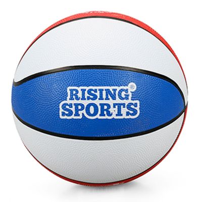 S01000327_002w 8680863003275 Гумена баскетболна топка, Rising Sports, Nr 7, Бяло-Синя