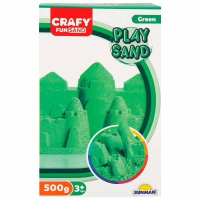 S01002237_001w 8680863022375 Кинетичен пясък, Crafy, Play Sand, 500гр, Зелен