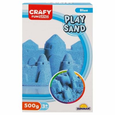 S01002238_001w 8680863022382 Кинетичен пясък, Crafy, Play Sand, 500гр, Син