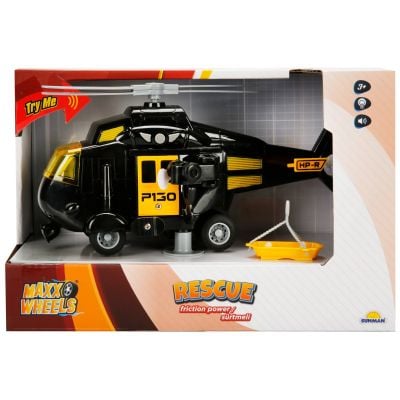 Спасителен хеликоптер със звуци и светлини, Maxx Wheels, Черен, 1:20
