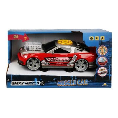 Количка със звуци и светлини, Muscle Car, Maxx Wheels, Червена