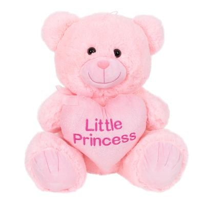 Плюшено мече със сърце, Puffy Friends, Little Princess, Розово, 45 см