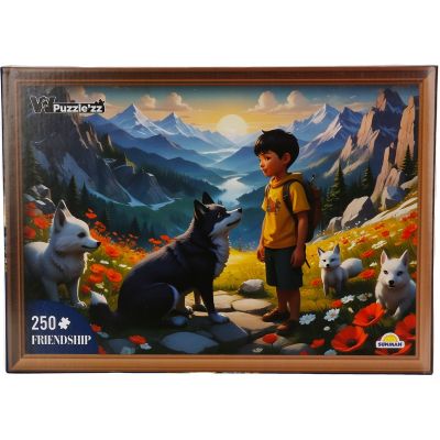 Пъзел Witty Puzzlezz, Момче с вълци в планината, 250 части