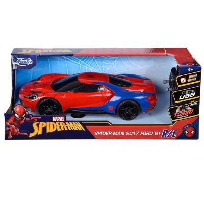 S01007038_001w 4006333070389 Кола с дистанционно, Jada, Marvel Spider-Man, 2017 Ford GT, 1:16