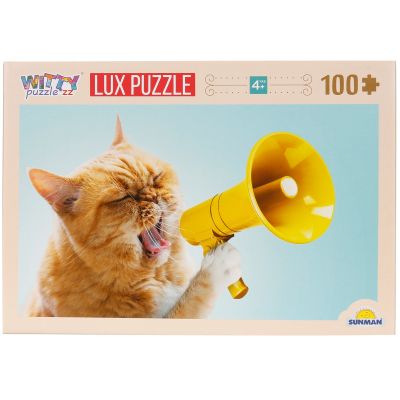 Пъзел Luxury, Witty Puzzlezz, Котка с мегафон, 100 части