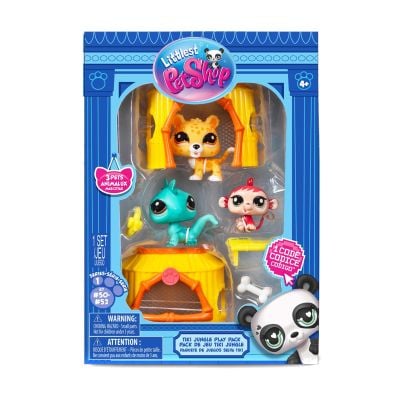 Комплект за игра с 3 животни, Littlest Pet Shop, Tiki Jungle