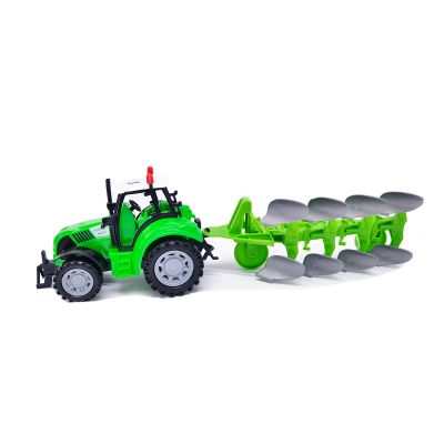 INT7754_002w 5949033917754 Комплект трактор и плуг, Farmer Toys, Cool Machines, със светлини и звуци, зелен