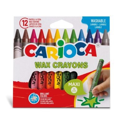 T00042369_001w 8003511423698 Комплект 12 восъчни молива, Carioca, Wax Crayons, Maxi