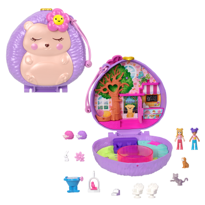 Комплект за игра с 2 кукли и 10 аксесоара Polly Pocket, Hedgehog Coffee Shop, HRD37