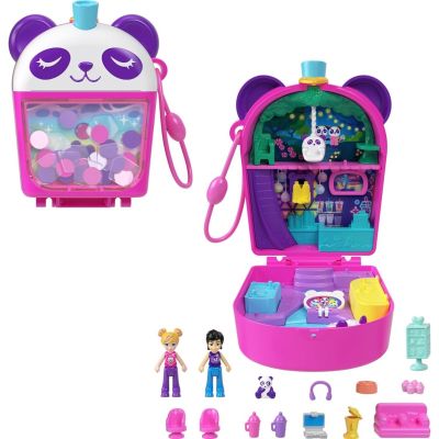 Комплект за игра с 2 кукли и 12 аксесоара Polly Pocket, Bubble Tea Panda, HWN95