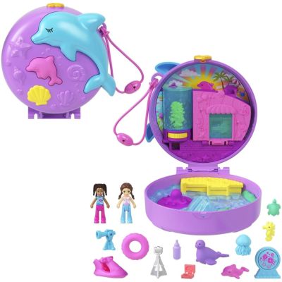 Комплект за игра с 2 кукли и 12 аксесоара Polly Pocket, Dolphin Rescue and Play, HWN96