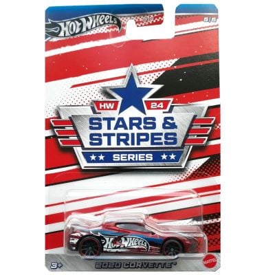 Метална количка, Hot Wheels, Stars Stripes, 2020 Corvette, HRW66