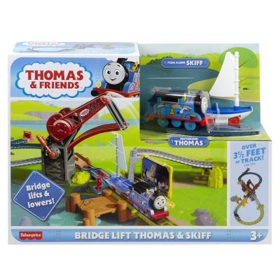 T000HGX65_001w 0194735060627 Комплект за игра, Самоходен локомотив с мост, Thomas and Friends, Thomas и Skiff, HGX65