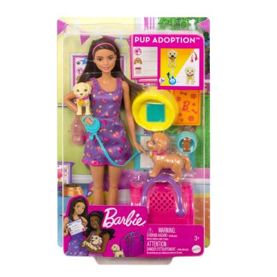 Комплект за игра с кукла, Barbie, Pup Adoption, HKD86