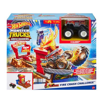 T000HNB87_HNB90 0194735136520 Комплект за игра с количка Monster Trucks, Hot Wheels, Fire Crash Challenge, HNB90