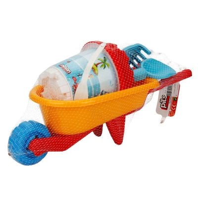 T01006127_001w 8693461061271 Комплект играчки за пясък, количка с 5 аксесоара, Pilsan