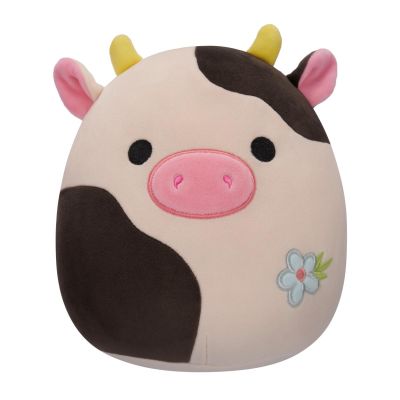 Плюшена играчка, Squishmallows, Кравичка Connor с цвете, 19 см