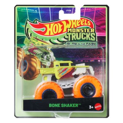 Masina Hot Wheels, Monster Truck, Glow In The Dark, Bone Shaker, 1:64, JFX11