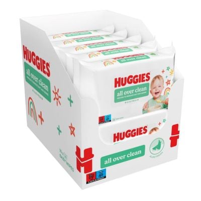 Мокри кърпички за бебета Huggies, All over clean, 56 x 10, 560 бр.