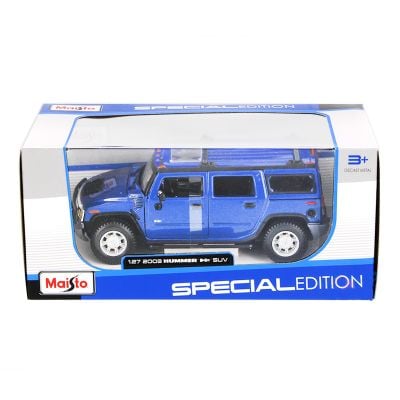 Количка Maisto Hummer H2, синя, 1:27