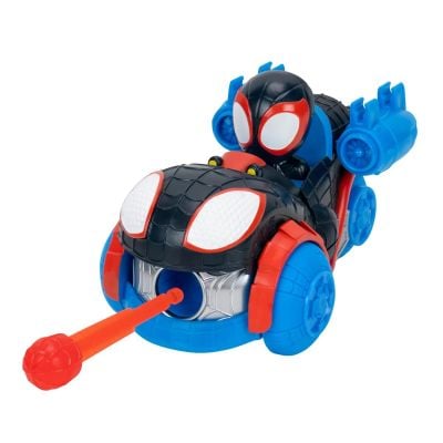 Превозното средство с устройство за изстрелване на стрелички и фигурка, Spidey and His Amazing Friends, Spin, Черно-Син