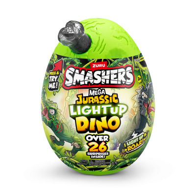 Фигурка динозавър в яйце, Smashers, Mega Dino Jurassic Light-Up, Сива, S1