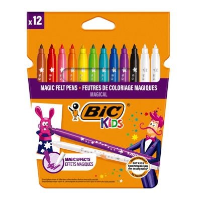 Комплект цветни флумастери и гумичка Colour Erase Bic, P12