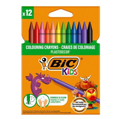 Комплект восъчни моливи Plastidecor Bic, P12