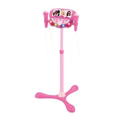 Регулируема стойка с 2 микрофона, Lexibook Barbie, гласови ефекти, светлини и bluetooth високоговорител, Розова