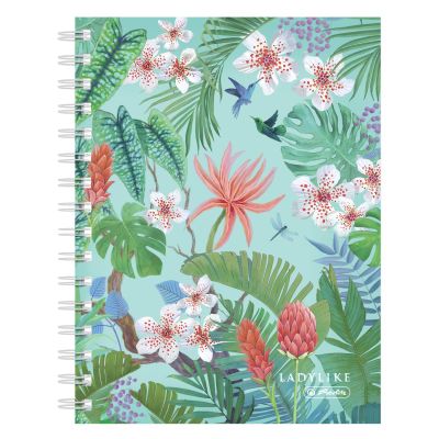 Тетрадка с квадратчета и спирала, A5, Herlitz, Ladylike Jungle, 100 листа
