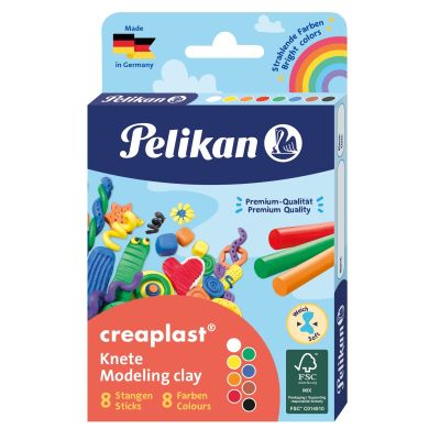 N00060603_001w 4012700606037 Комплект пластилин, Pelikan, Creaplast, 8 цвята