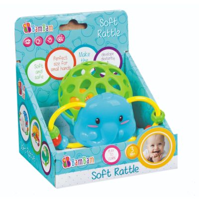 Бебешка играчка BamBam, Мека дрънкалка, Слонче