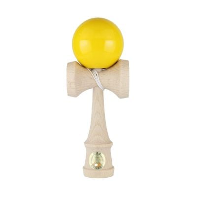 Дървена играчка за сръчност, Ozora, Kendama, Жълта, 18 см