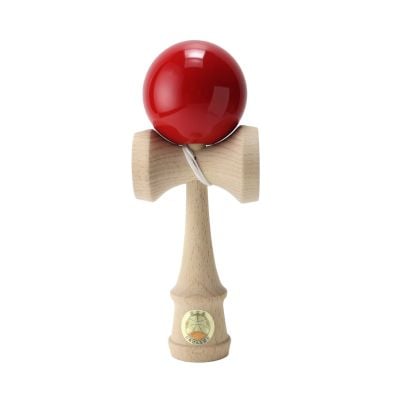 Дървена играчка за сръчност, Ozora, Kendama, Червена, 18 см