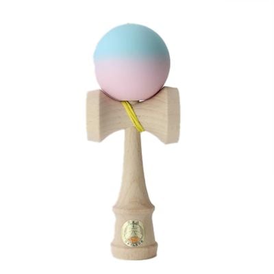 Дървена играчка за сръчност, Ozora, Kendama, Розово-синя, 18 см
