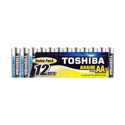 Комплект от 12 алкални батерии Toshiba R6 AA
